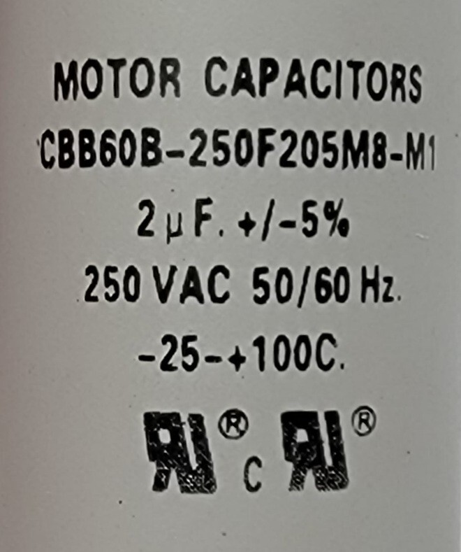 Genuine Double Oven Viking Capacitor Part#CBB60B-250F205M8-M1