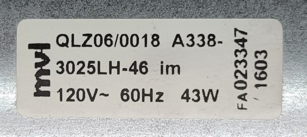 Genuine Double Oven Thermador Blower Fan Motor Part#QLZ06/0018