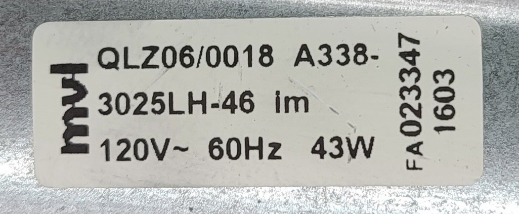 Genuine Double Oven Thermador Blower Fan Motor Part#QLZ06/0018