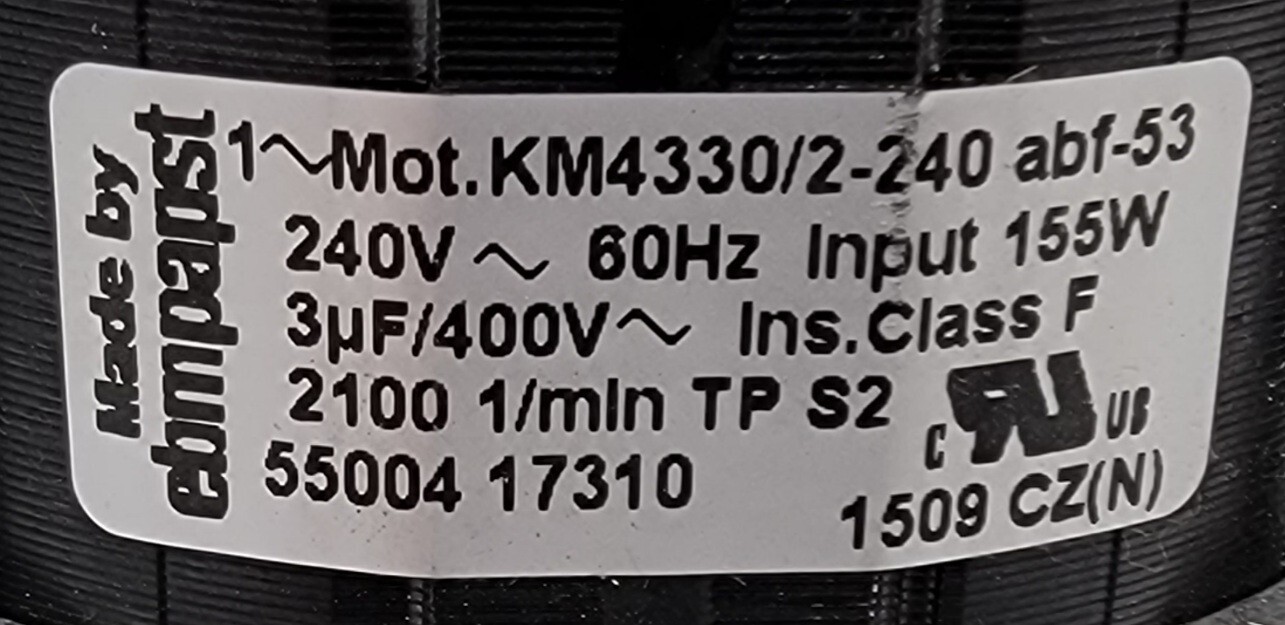 Genuine Double Oven Viking Blower Fan Motor Part#KM4330/2-240