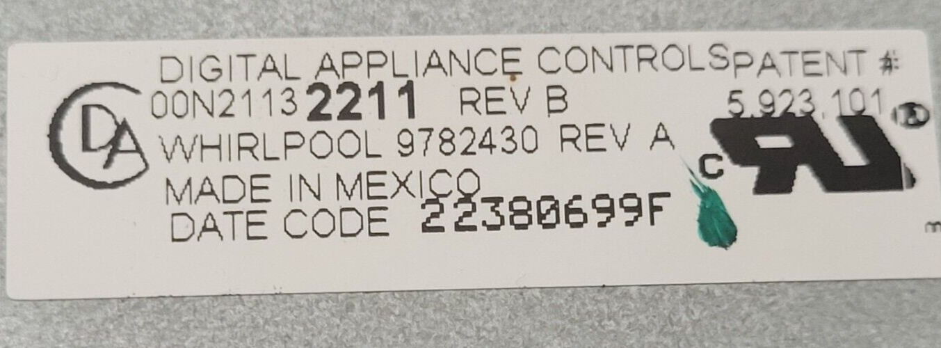 Genuine Oven Kitchen Aid Control Board Part#00N21132211