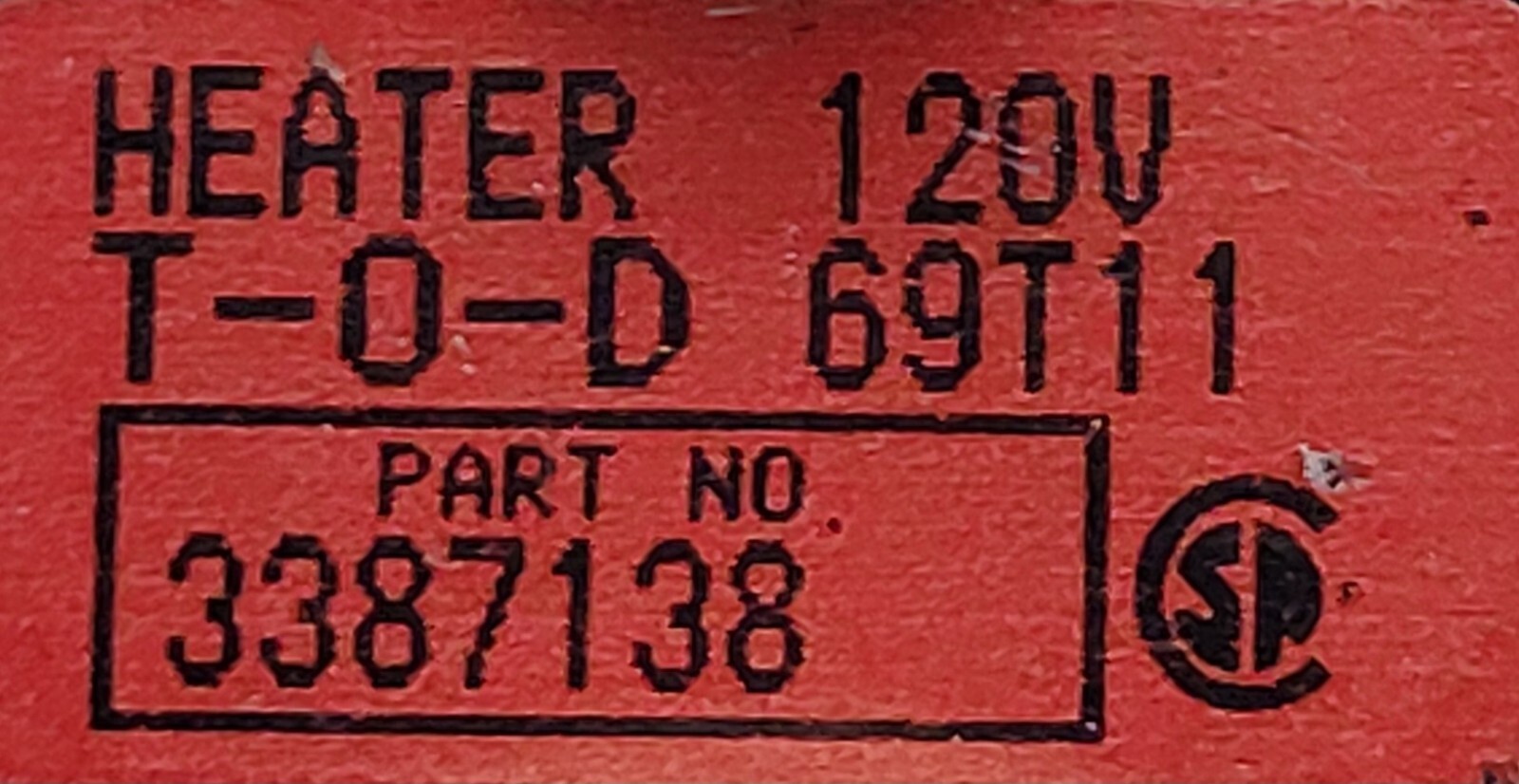 Genuine Dryer Amana Thermostat Part#3387138