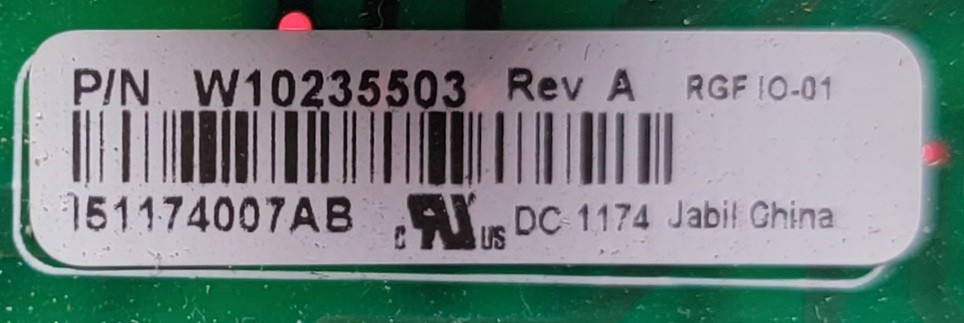 Genuine Refrigerator Whirlpool Control Board Part#W10235503