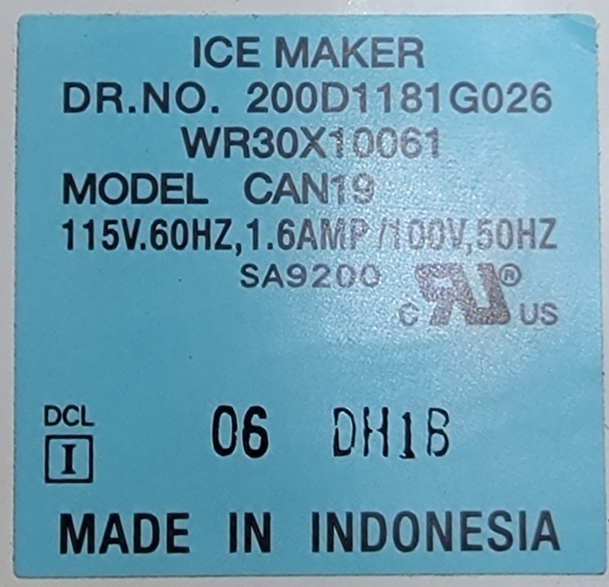 Genuine Refrigerator GE Ice Maker Part#200D1181G026