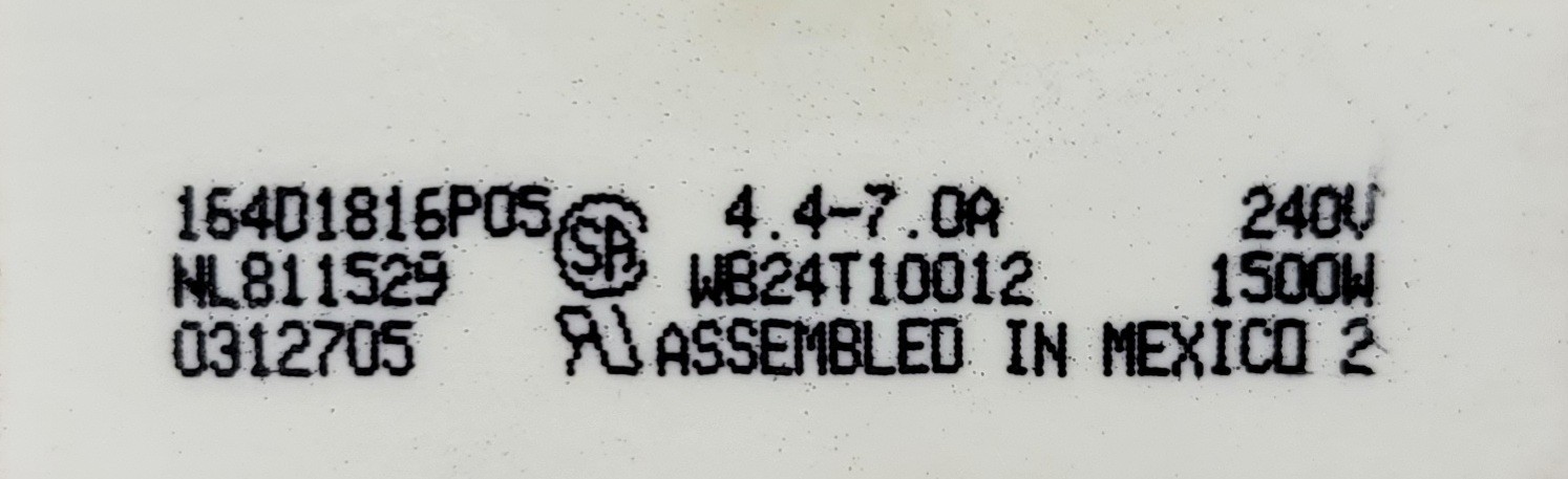 Genuine Oven/Cooktop GE Element Switch Part#164D1816P05