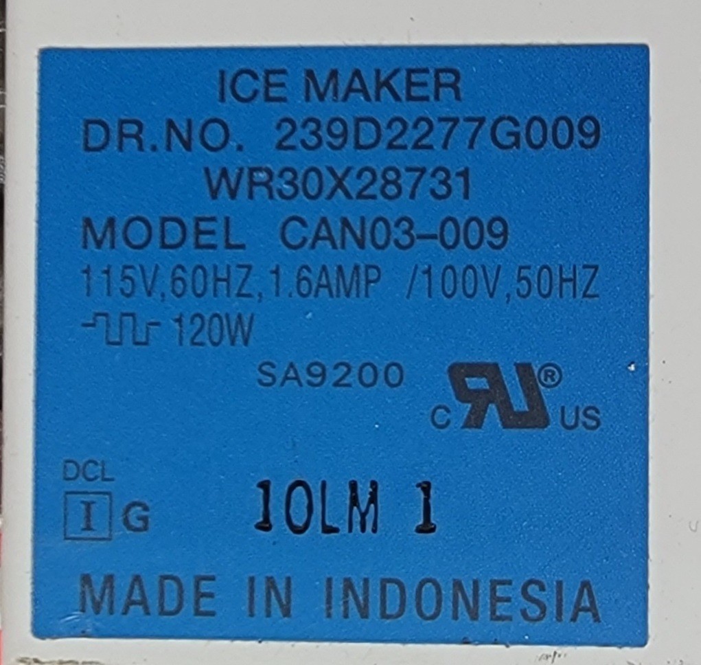 Genuine Refrigerator GE Ice Maker Part#239D2277G009