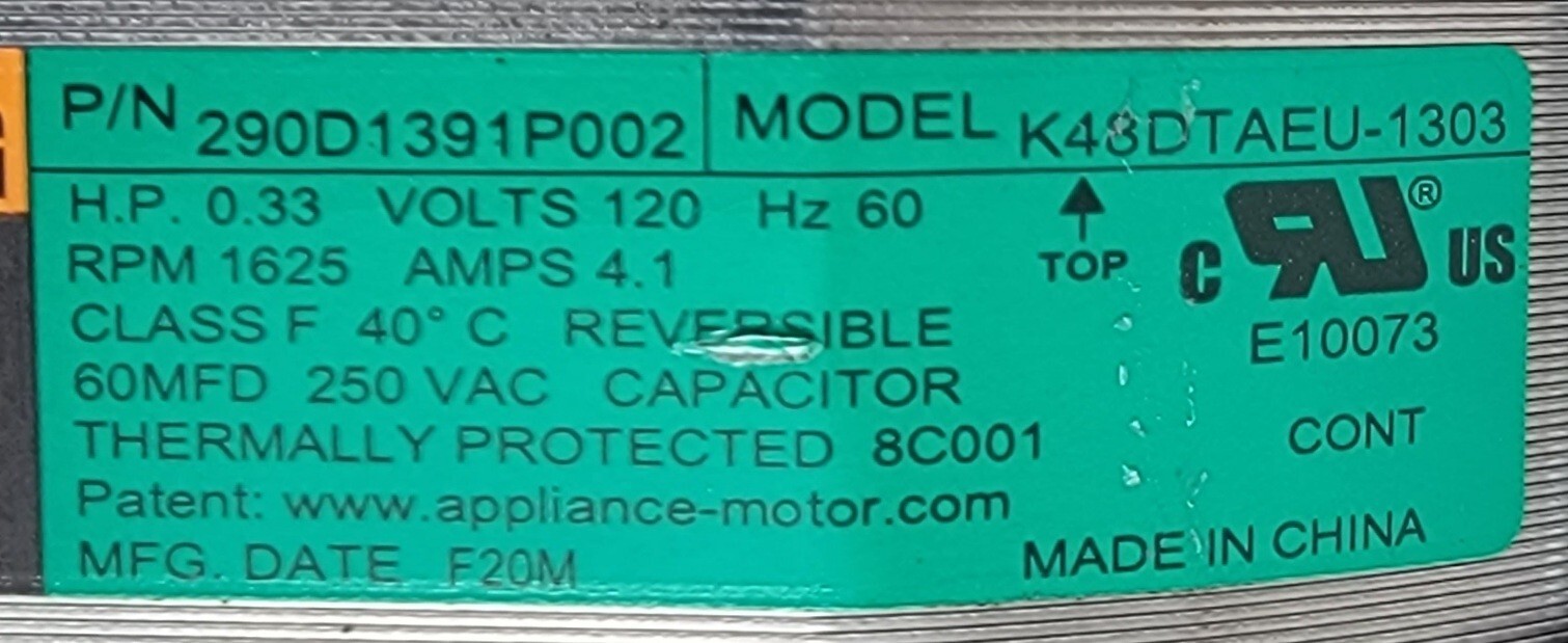 Genuine Washer GE Drive Motor Part#290D1391P002