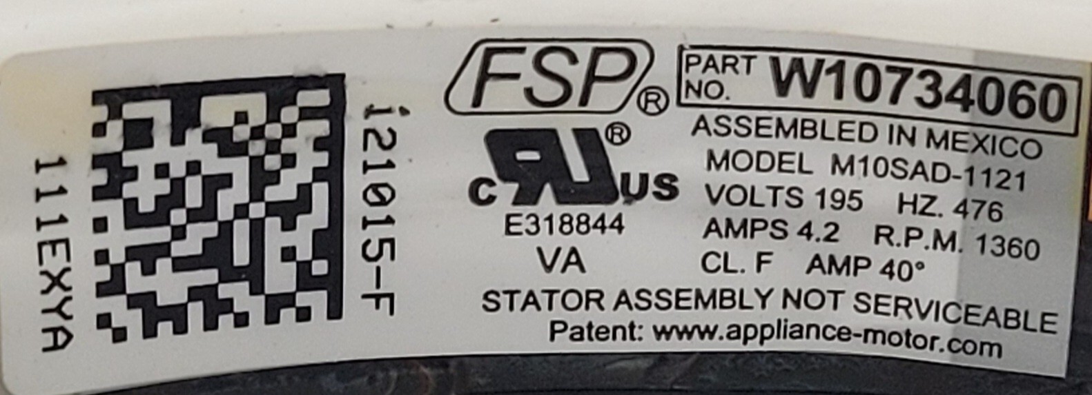Genuine Washer Maytag Stator Rotor Part#W10734060