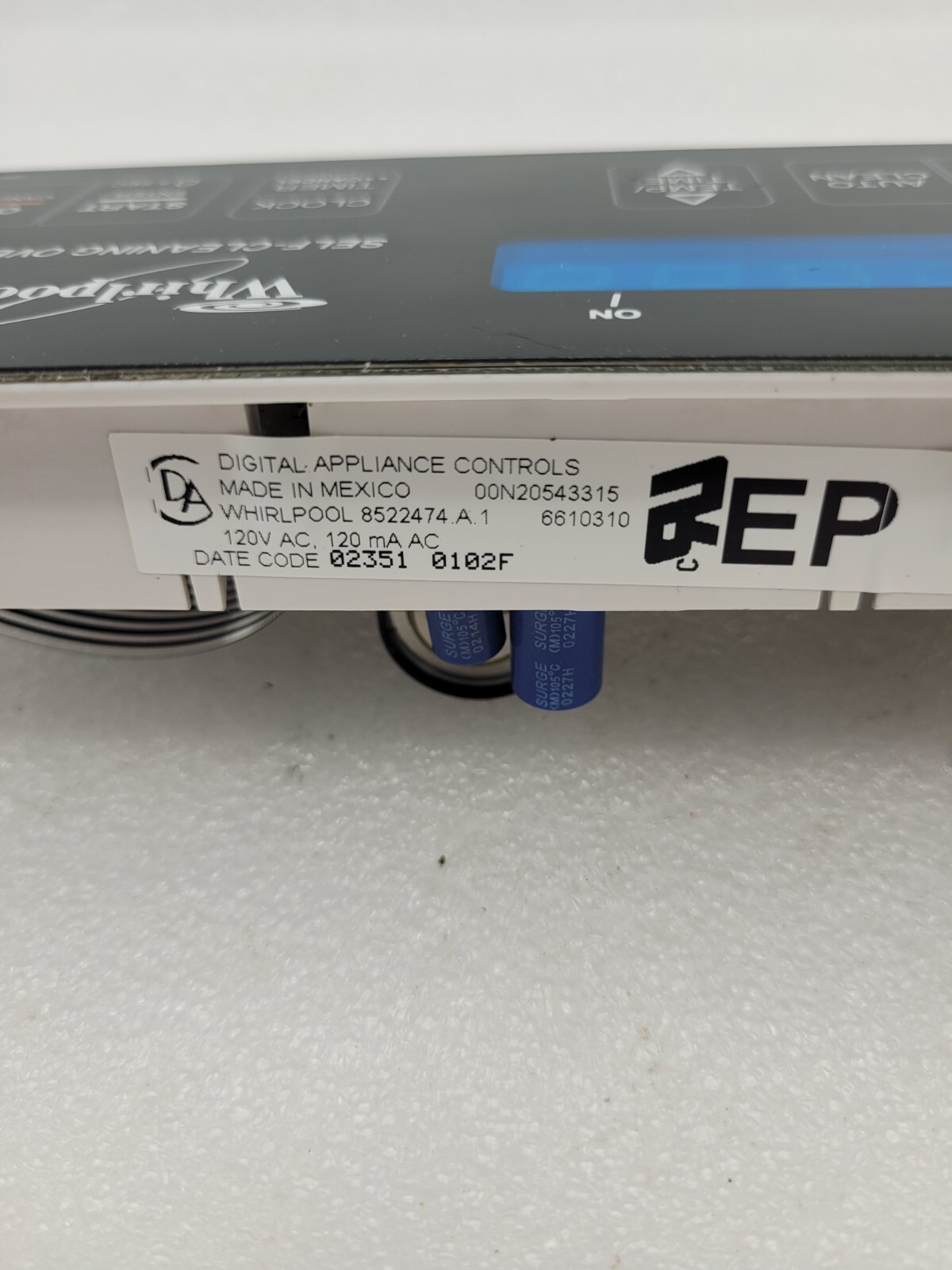 Genuine Whirlpool Oven Electronic Control Board Part#8522474