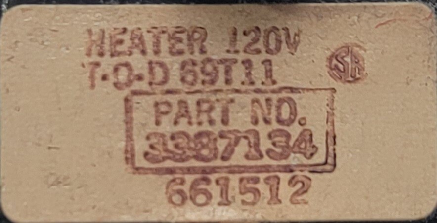 Genuine Dryer Kenmore Thermostat Part#3387134