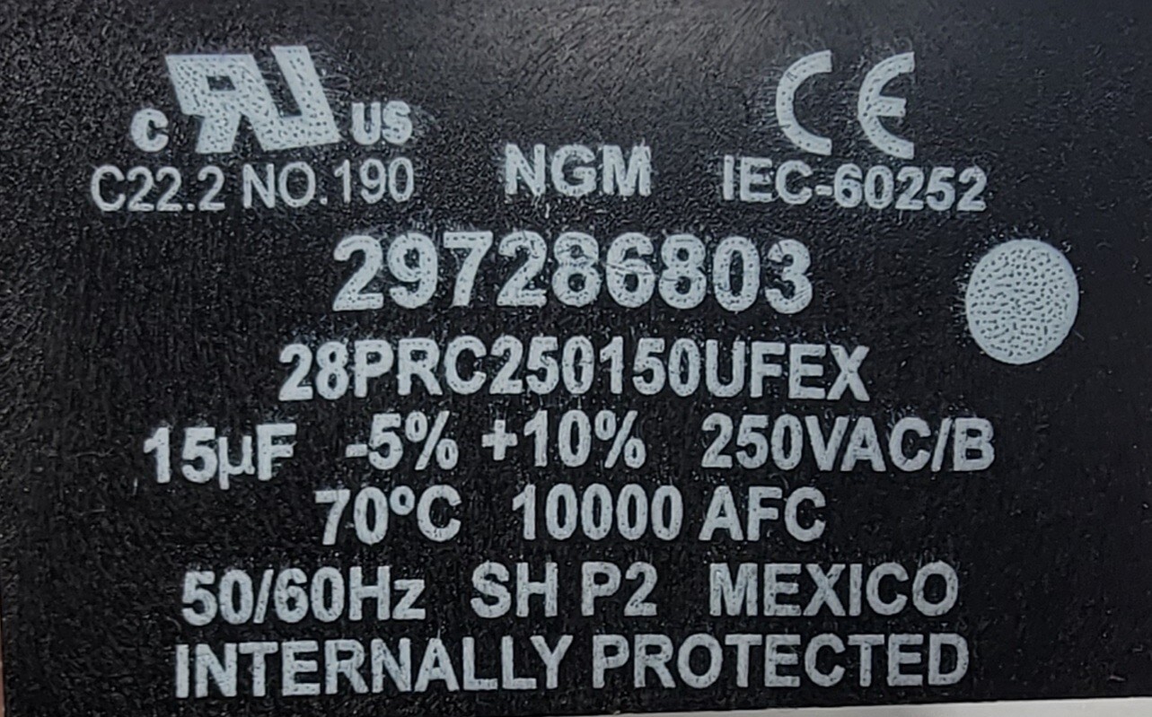 Genuine Refrigerator Frigidaire Capacitor Part#297286803