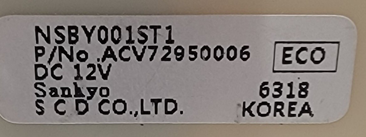 Genuine Refrigerator LG Air Damper Part#ACV72950006