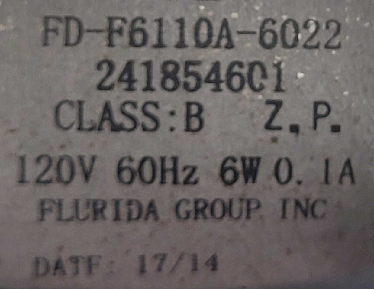Genuine Refrigerator Frigidaire Evaporator Fan Motor Part#241854601