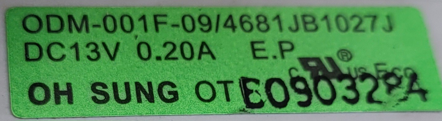 Genuine Refrigerator LG Evaporator Fan Motor Part#4681JB1027J