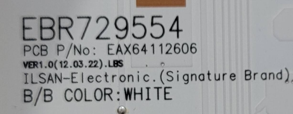 Genuine Refrigerator LG Display Control Board Part#EBR72955401