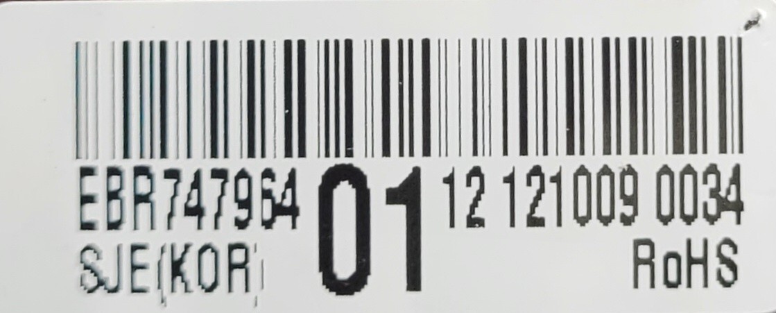 Genuine Refrigerator LG Control Board Part#EBR74796401