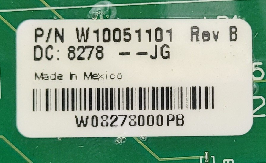 Genuine Whirlpool Washer Main Control Board Part#W10051101