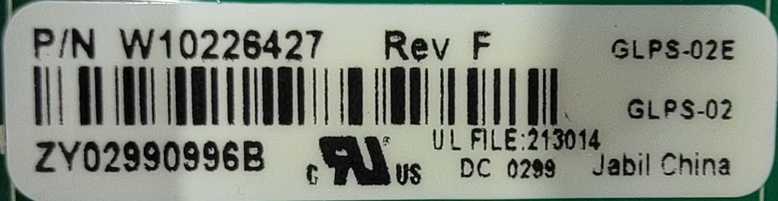 Genuine Refrigerator Maytag Control Board Part#W10226427