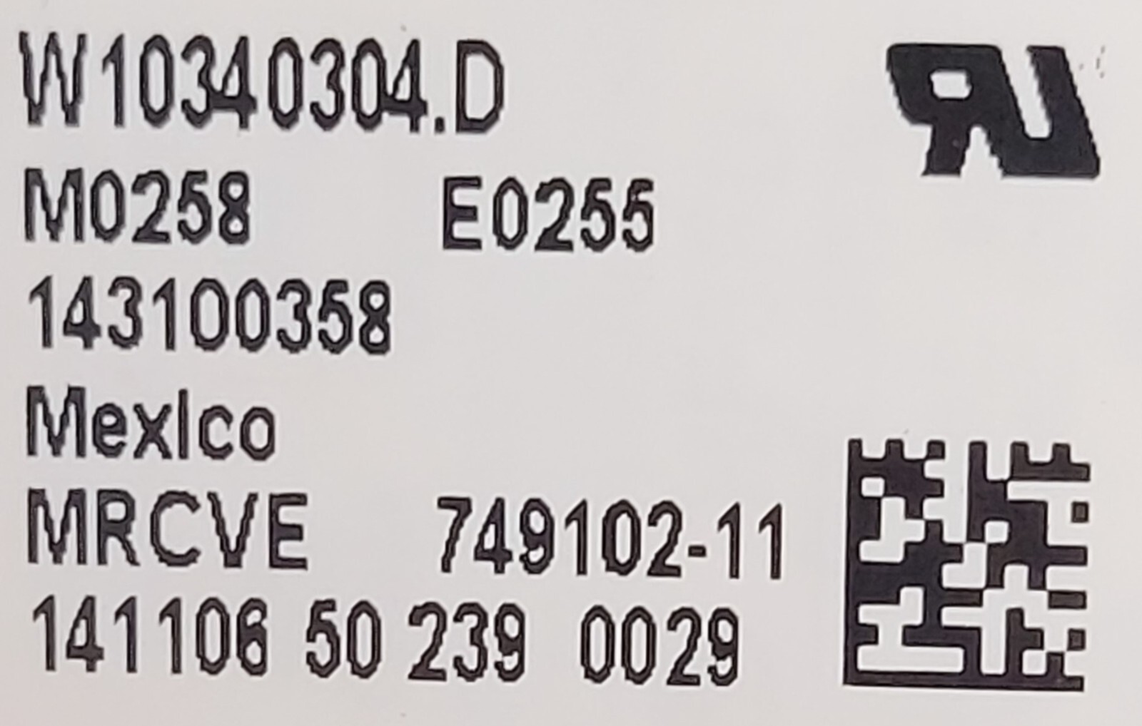 Genuine Stove Whirlpool Control Board Part#W10340304