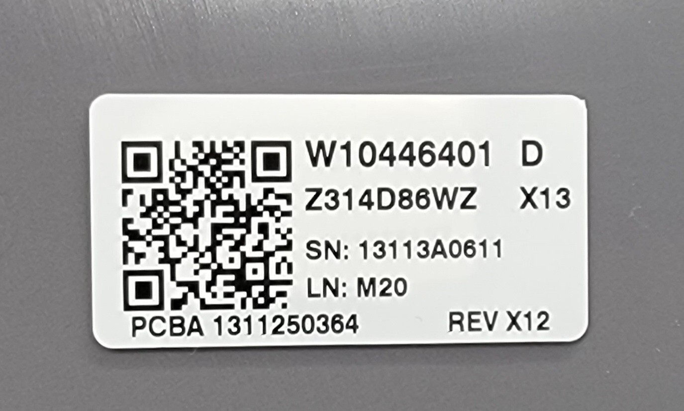 Genuine Dryer Whirlpool Control Panel Part#W10446401