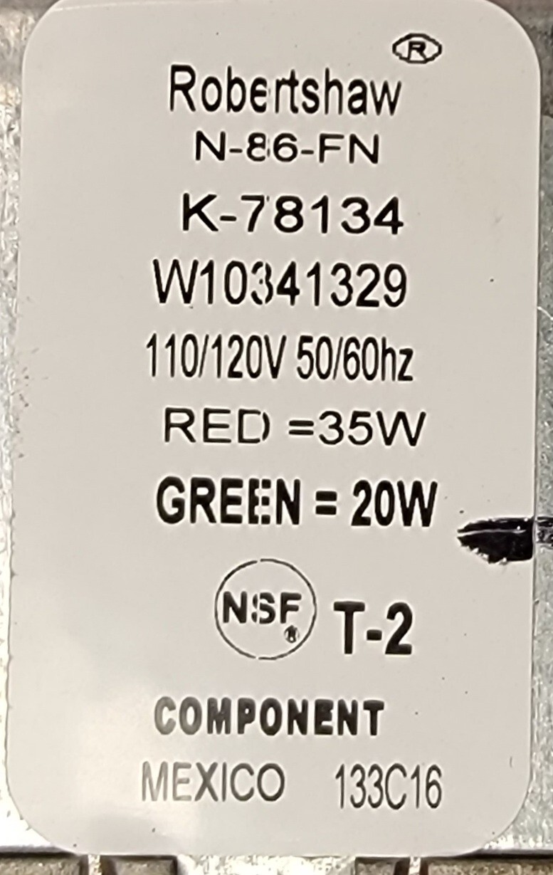 Genuine Refrigerator Whirlpool Water Inlet Valve Part#W10341329