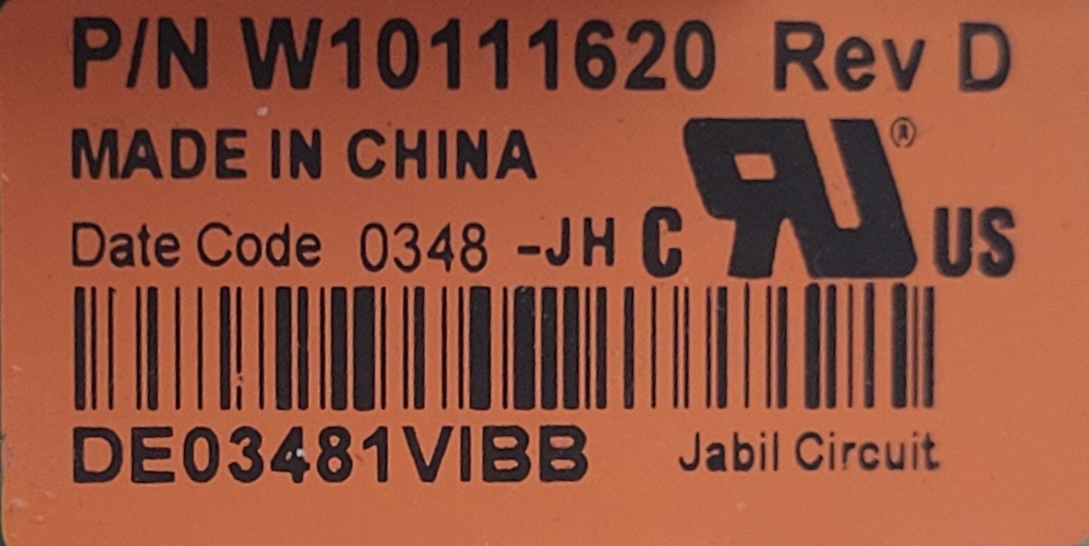 Genuine Dryer Whirlpool Circuit Board Part#W10111620