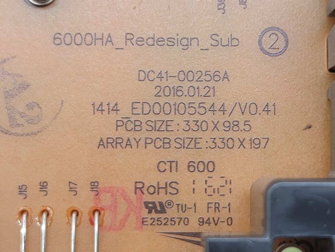 Genuine Washer Samsung Control Board Part#DC41-00256A