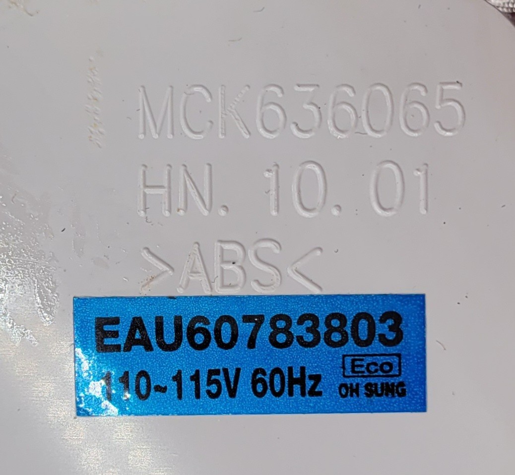Genuine Refrigerator LG Auger Motor w/Bracket Part#EAU60784204