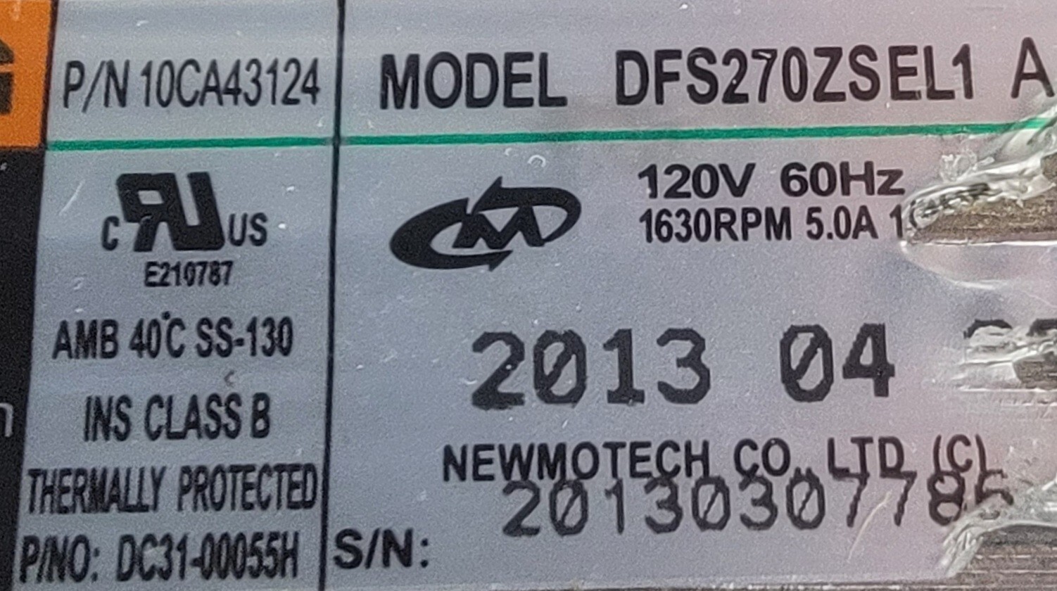 Genuine Dryer Samsung Motor w/Blower Part#10CA43124