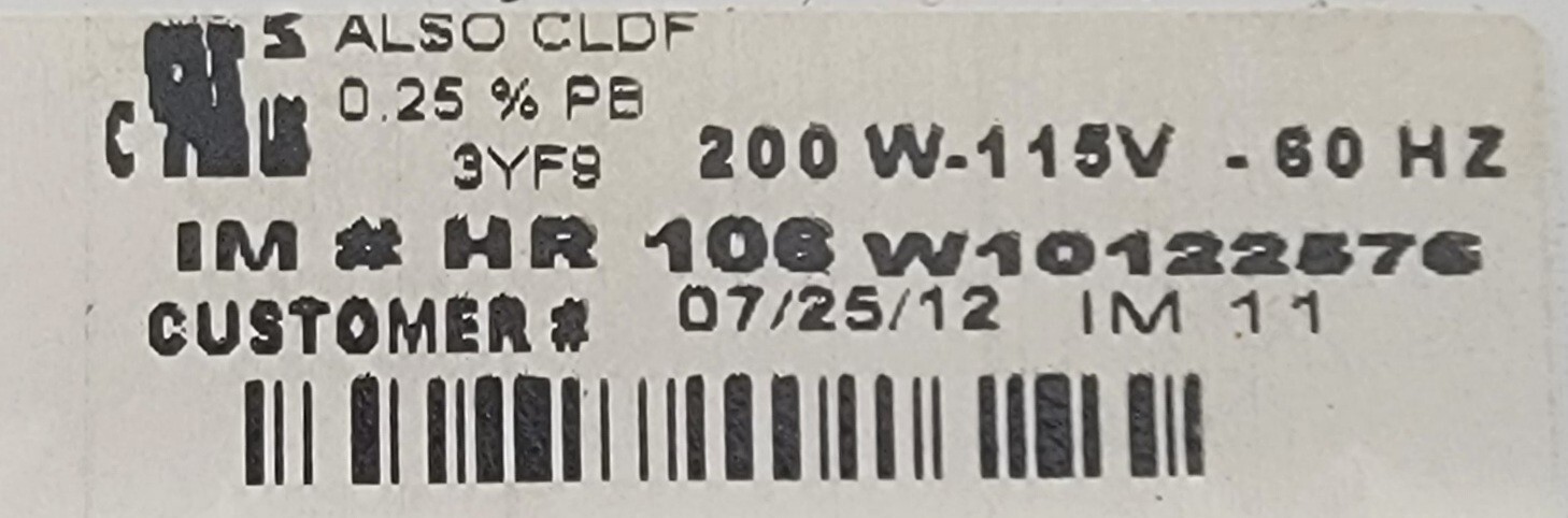 Genuine Refrigerator Whirlpool Ice Maker Part#W10122576
