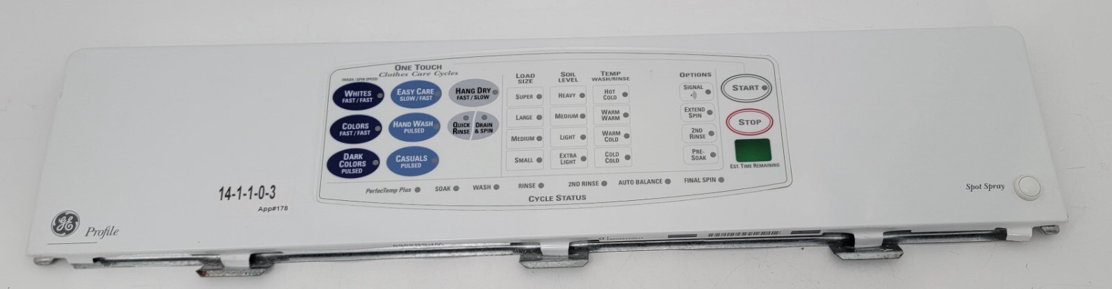 Genuine Washer GE Control Panel Part#175D4149G001 WH42X10383