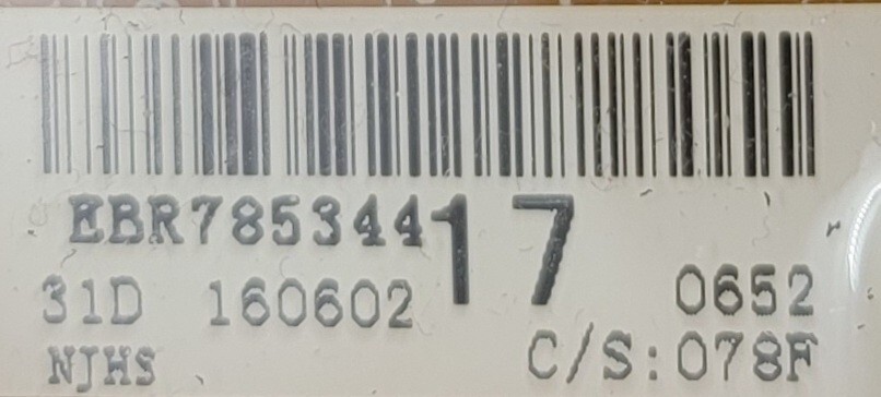 Genuine Washer LG Interface Control Board Part#EBR78534417