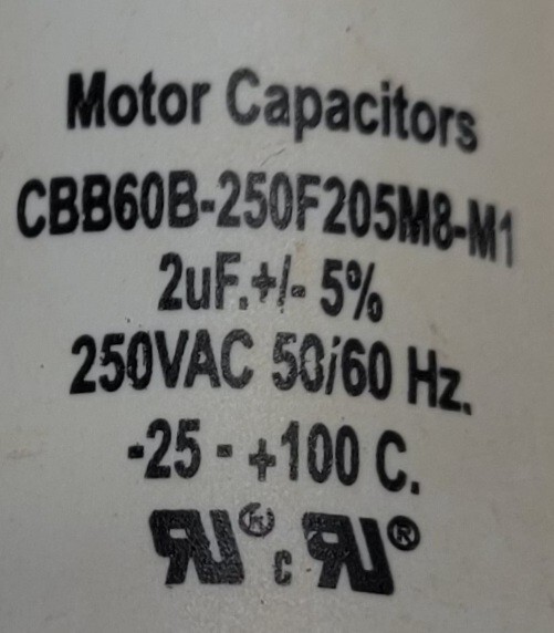 Genuine Oven Viking Capacitor Part#CBB60B-250F205M8-M1 PE050247