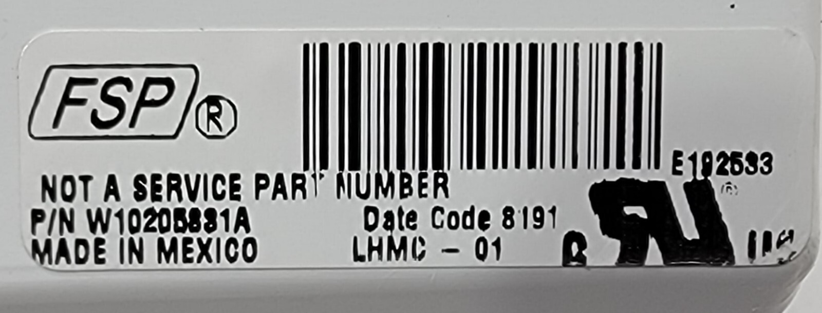 Genuine Washer Whirlpool Control Board Part#W10205831A
