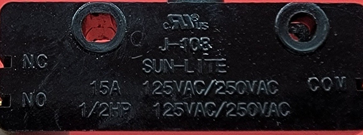 Genuine Oven Bertazzoni Interlock Switch Part#SUN-LITE J-108