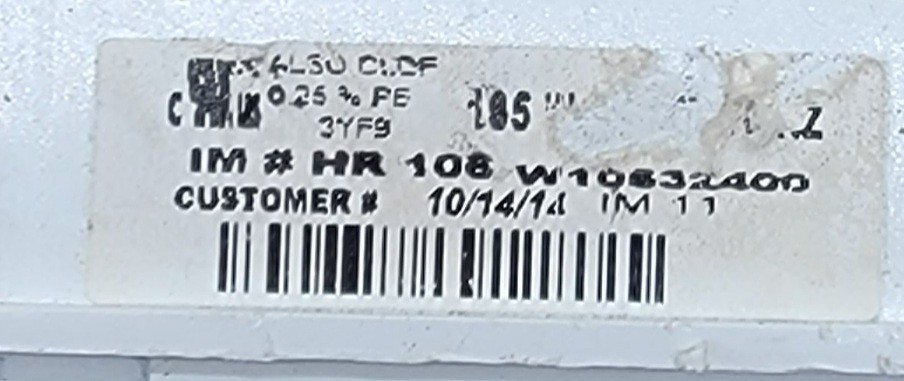 Genuine Refrigerator Whirlpool Ice Maker Part#W10632400
