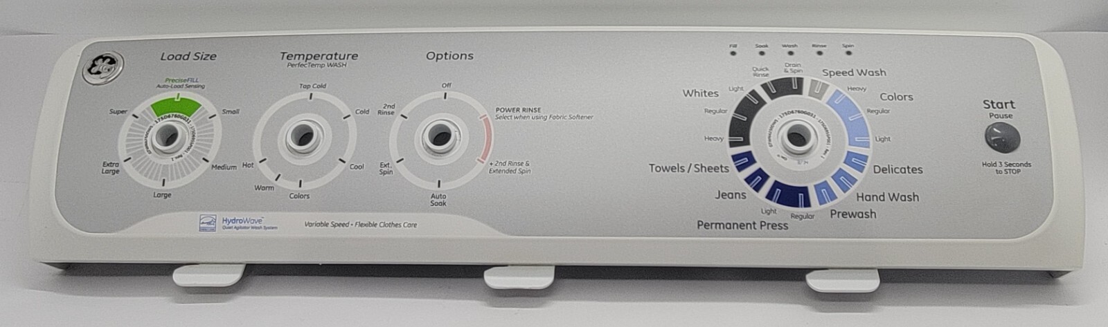 Genuine Washer GE Control Panel Part#175D6761