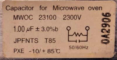 Genuine Double Oven Thermador Capacitor Part#JPFNTS T85 - Image 4