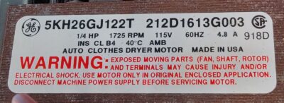 Genuine Dryer ELBA Motor w/Blower Part#212D1613G003 - Image 5