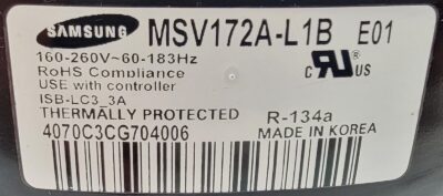 Genuine Refrigerator Samsung Compressor Part#MSV172A-L1B - Image 4