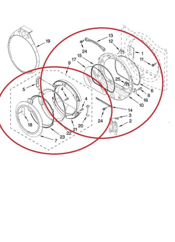 Genuine Whirlpool Mod WED9400SWO Door Assy. Part#8578156 8578155 8578157 - Image 10