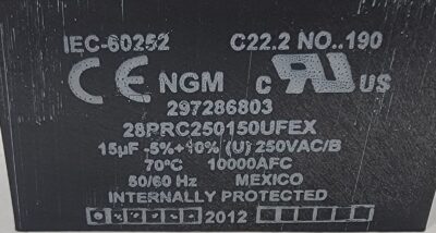 Genuine Refrigerator Frigidaire Capacitor Part#297286803 - Image 4