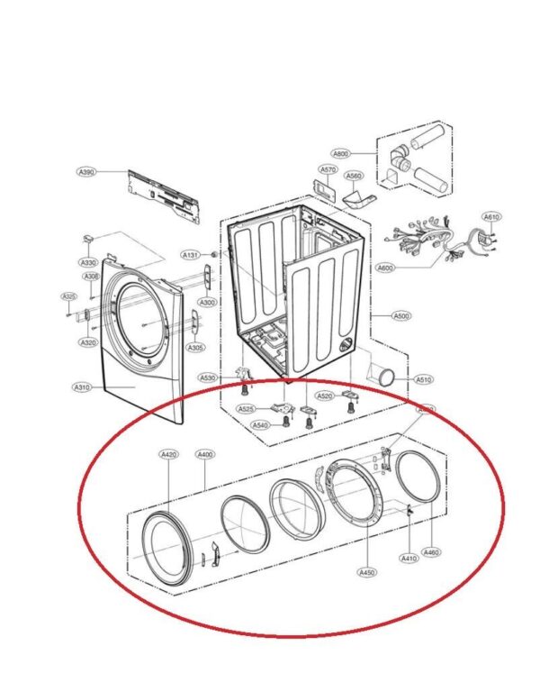 Genuine LG Mod DLE3050W Door Assy. Part# ADC72301104 MDQ58083301 MDQ58083003 - Image 9