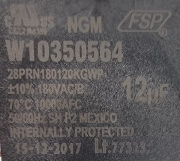 Genuine Refrigerator Kenmore Capacitor Part#W10350564 - Image 3