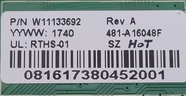 Genuine Refrigerator Whirlpool Circuit Board Part#W11133692 - Image 7