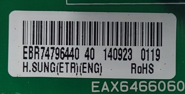 Genuine Lg Refrigerator Control Board Part#EBR74796440 - Image 3