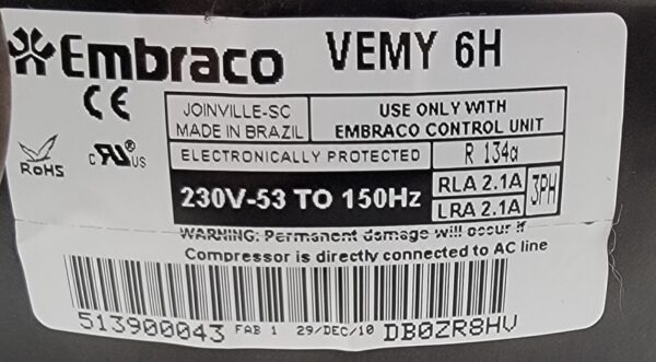 Genuine Refrigerator Frigidaire Compressor Part#VEMY6H - Image 4