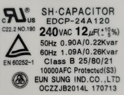 Genuine Refrigerator LG Capacitor Part#EDCP-24-A120 - Image 4