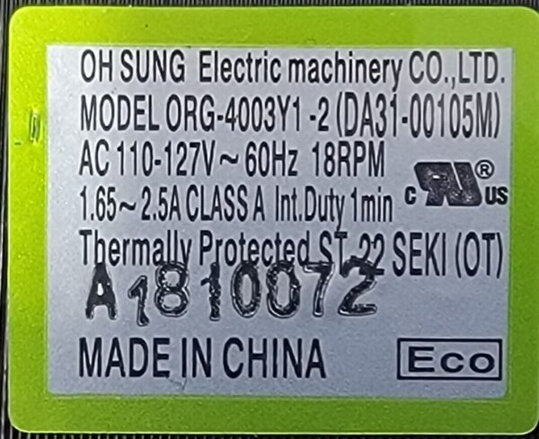 Genuine Refrigerator Samsung Auger Motor Part#DA31-00105M - Image 4