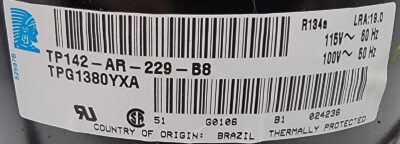 Genuine Refrigerator Viking Compressor Part#TP142-AR-229-B8 - Image 4